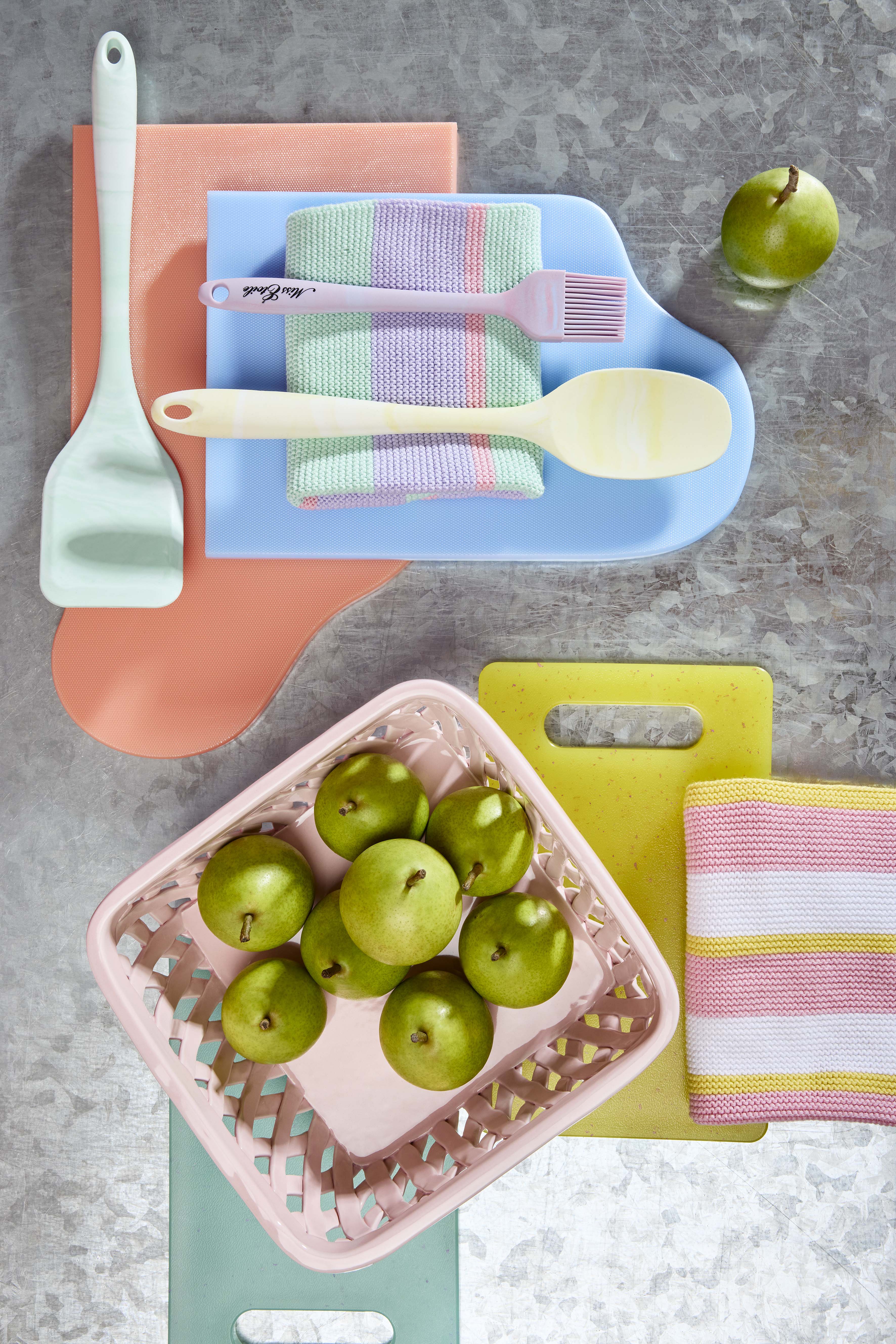 Palet i marmor look - mint/hvid